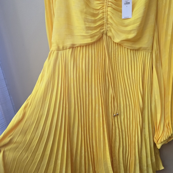 Banana Republic Yellow Pleated Mini Dress - Picture 7 of 13